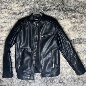 Men’s Medium Zara faux Leather Black Jacket